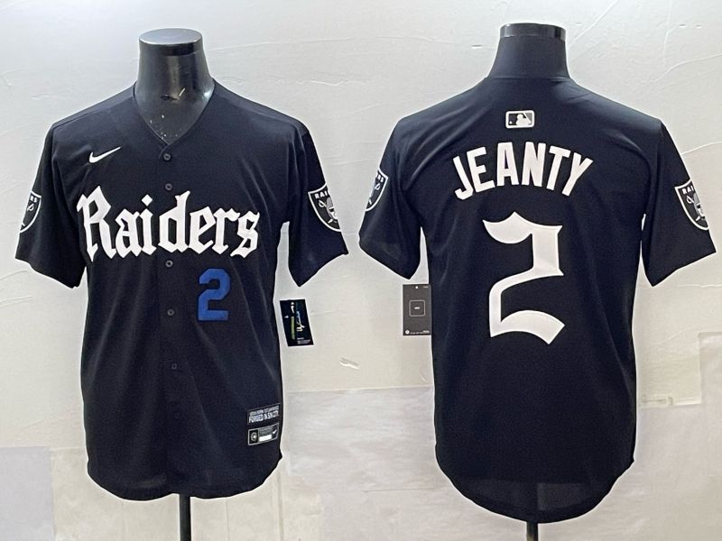 Men 2025 Oakland Raiders 2 Jeanty Black 6th generation Joint Name Nike Limited NFL Jersey style 05